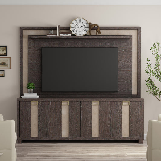 Parker House Ascent 90 in. TV Console with Hutch and Back Panel