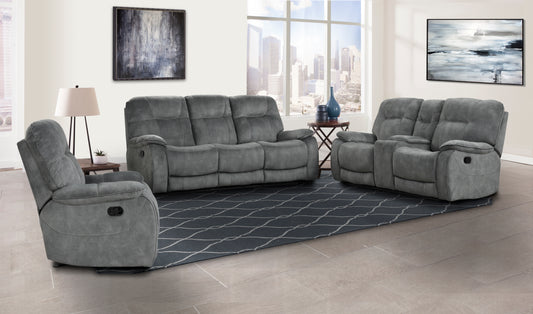 Parker Living Cooper - Shadow Grey Manual Reclining Sofa Loveseat and Recliner