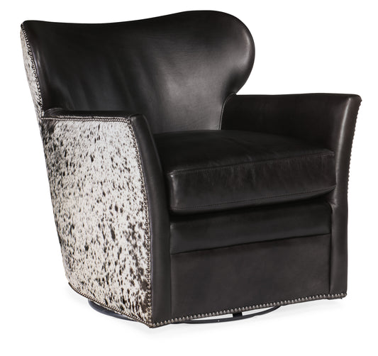 Kato Leather Swivel Chair with Salt Pepper HOH