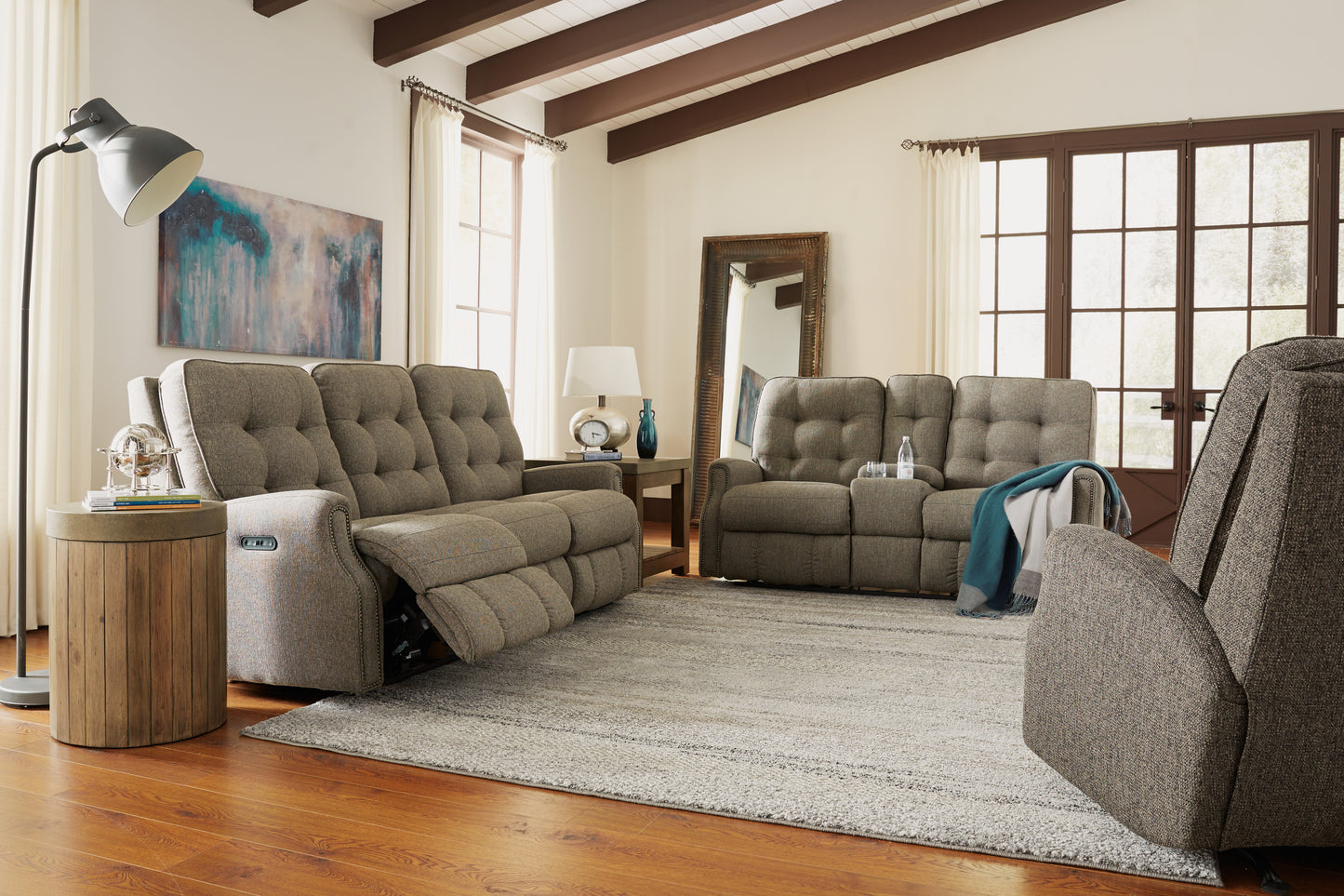 Devon Power Reclining Sofa with Power Headrests