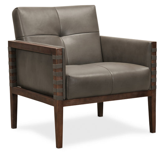 Carverdale Leather Club Chair withWood Frame