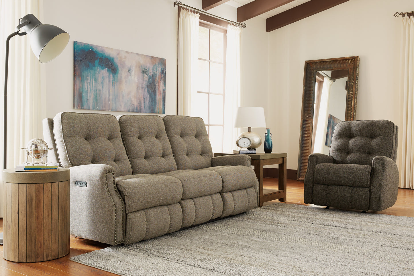 Devon Power Reclining Sofa with Power Headrests