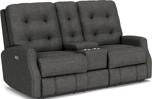 Devon Power Reclining Loveseat with Console & Power Headrests