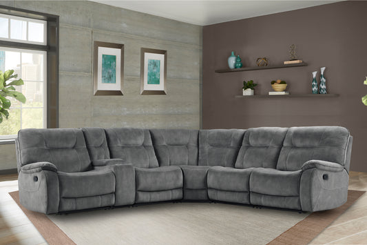 Parker Living Cooper - Shadow Grey 6 Piece Modular Manual Reclining Sectional