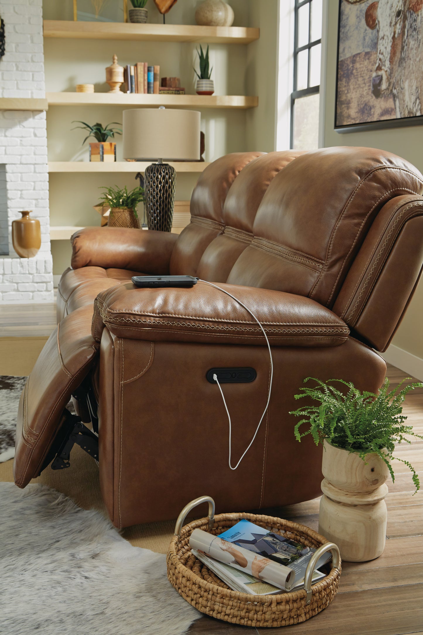 Fenwick Power Reclining Sofa with Power Headrests