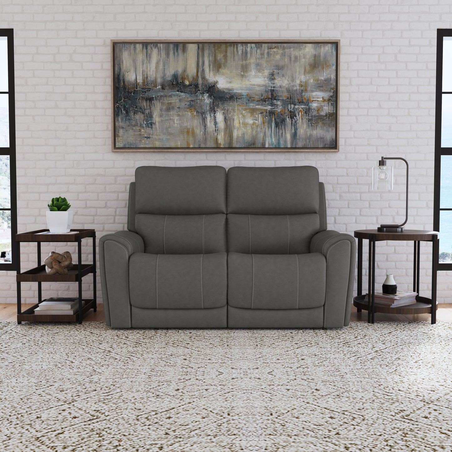 Carter Power Reclining Loveseat with Power Headrests & Lumbar