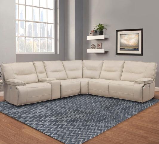 Parker Living Spartacus - Oyster 6 Piece Modular Power Reclining Sectional with Power Adjustable Headrests