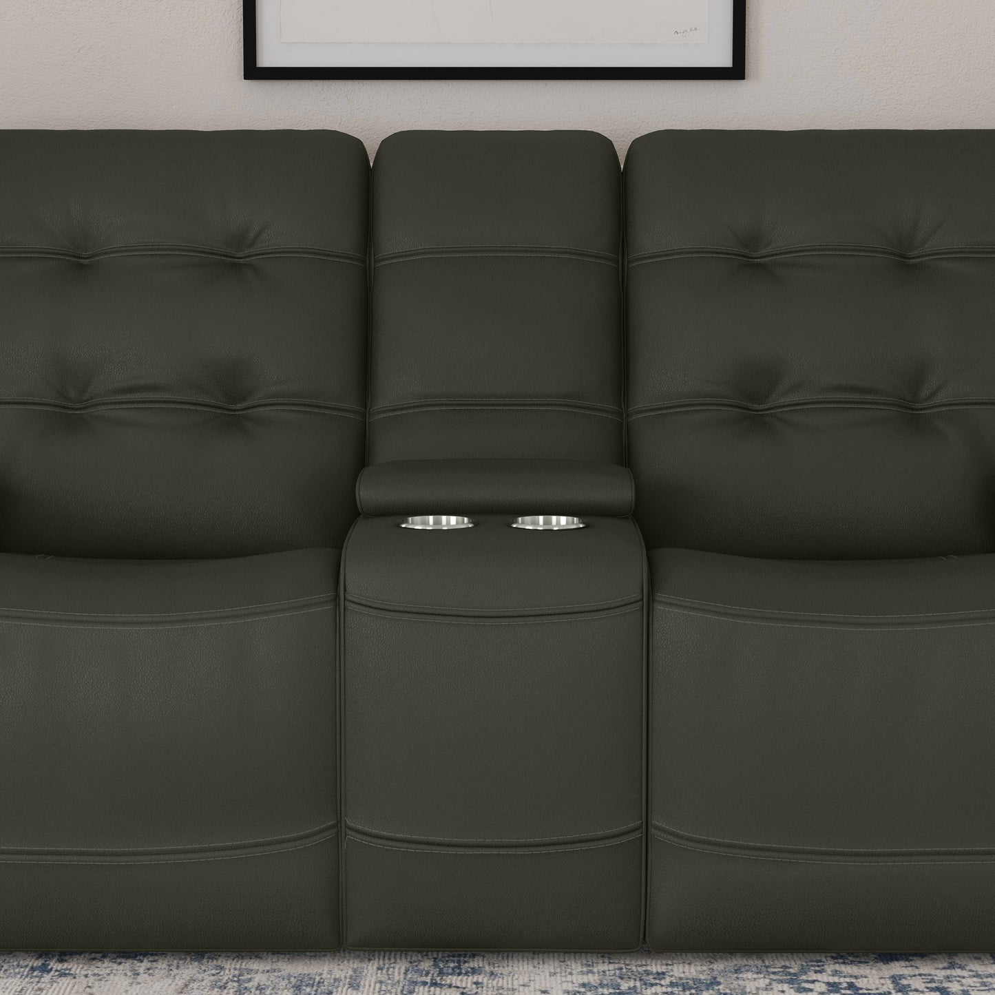 Iris Power Reclining Loveseat with Console & Power Headrests