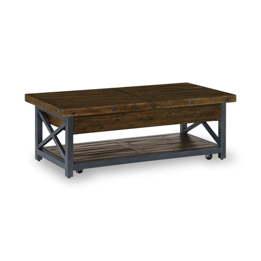 Carpenter Rectangular Lift-Top Coffee Table with Casters