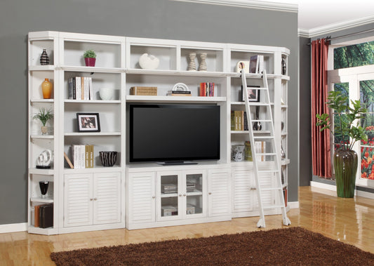 Parker House Boca 7 Piece Entertainment Wall with Corner Bookcases