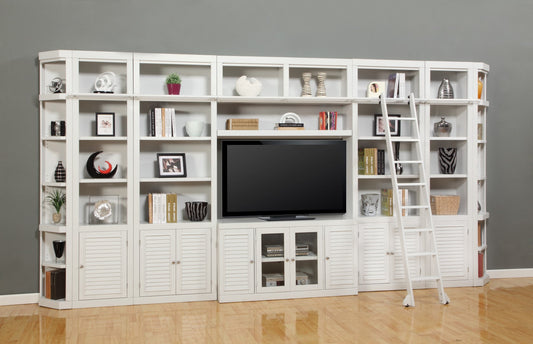 Parker House Boca 9 Piece Entertainment Wall with Corner Bookcases